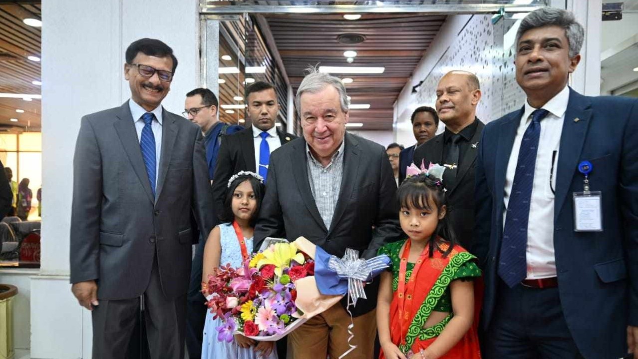 চারদিনের সফরে ঢাকায় এসেছেন জাতিসংঘের মহাসচিব