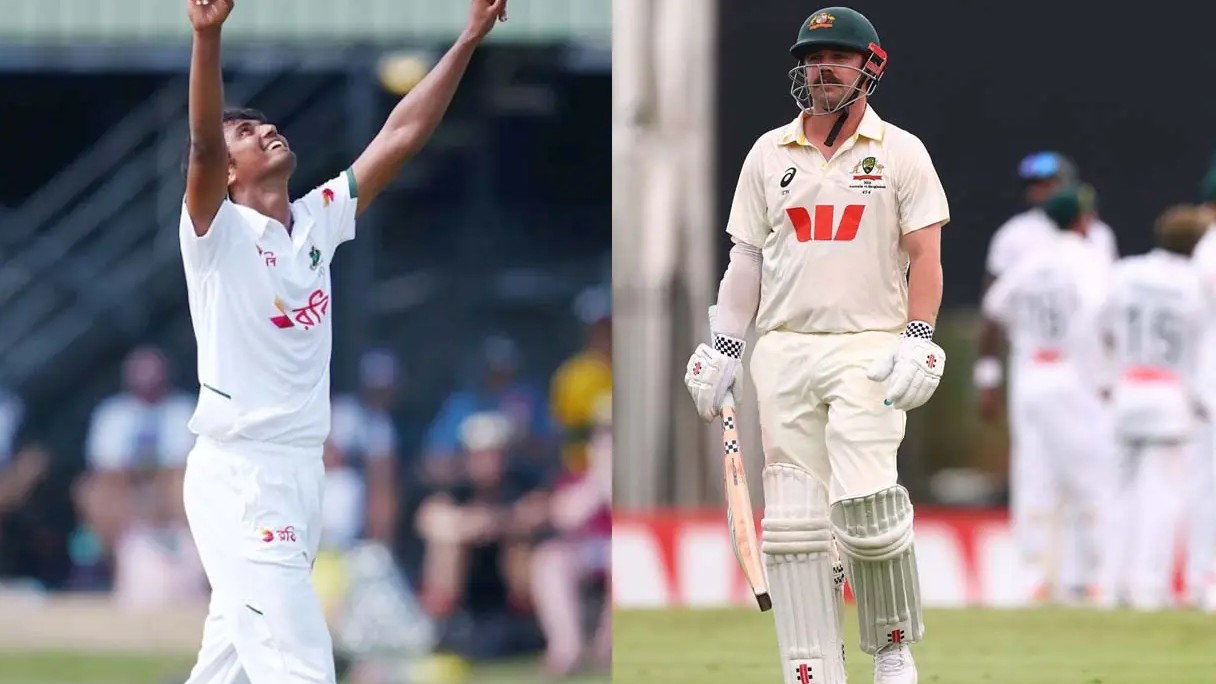 হেডকেও বোল্ড করে অস্ট্রেলিয়াকে চাপে ফেললেন হাসান