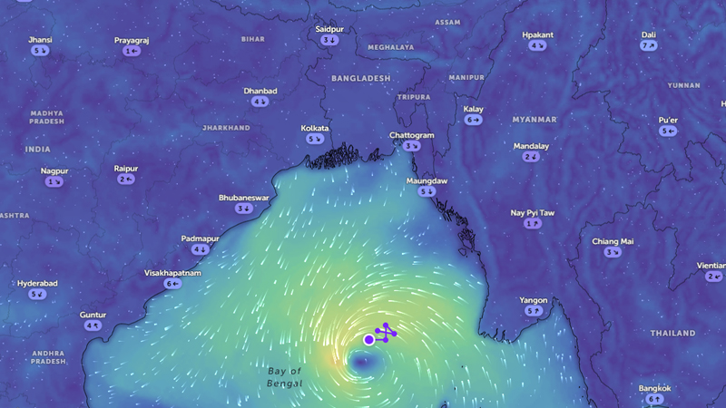 পায়রা বন্দর থেকে ৭৫৫ কিলোমিটার দূরে ঘূর্ণিঝড় অর্ণব, বাড়ছে বাতাসের গতি